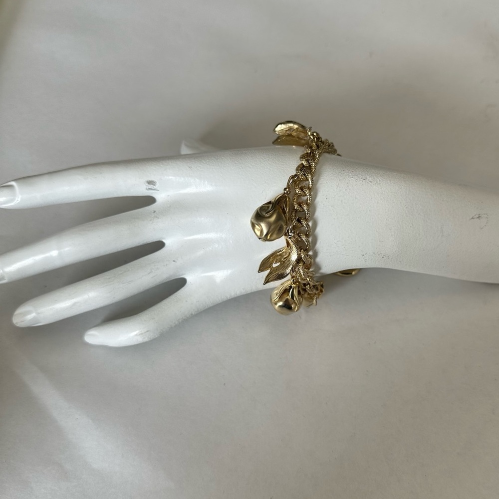 Gold Toned‎ Fruit Inspired Charm Bracelet